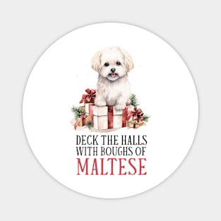 Christmas Maltese  Pun Magnet